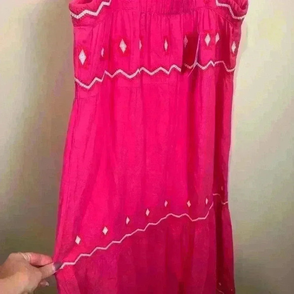 NWT Loft Sz XXS (fits like XS-S) Hot Pink Embellished Midi Sundress - Picture 4 of 4